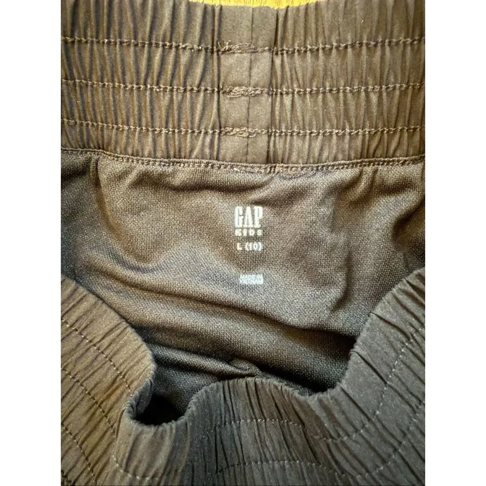 GAP Kids' Elastic High Waist Built-In Brief Athletic Shorts Navy Blue Size Large